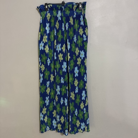 BHM Pants - Black History Month Women Target x Sammy Wide Leg Pleated Trousers Blue Med